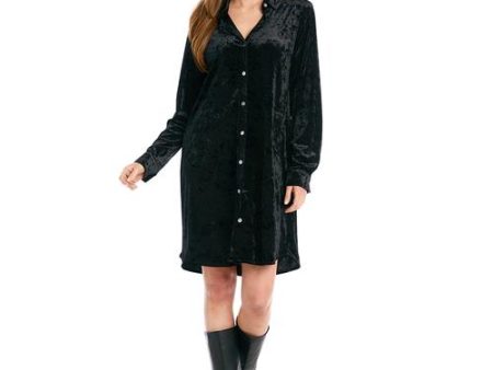 Crushed Velvet Shirtdress For Sale