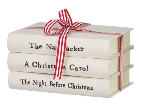 Cream Stacked Christmas Books Online now