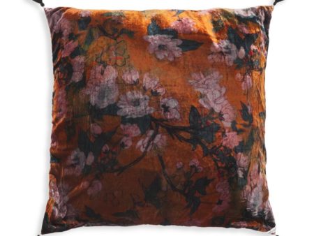 Mustard Lotus Velvet Pillow Online Hot Sale