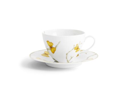 Butterfly Ginkgo Gold Cup and Saucer Set Online Hot Sale