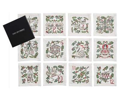 12 Days of Christmas Linen Napkins Fashion