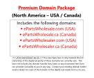 Domain Package: ePartsWholesale.com .ca ePartsWholesaler.com .ca Supply